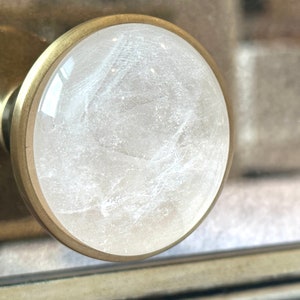 Crystal Door Knob Brass Drawer Pull Unique Cabinet Knob Oversized Large Knob Glass Cabinet Knob Dresser Handles  2" D Luxury Home Decor Idea