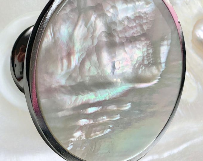 Large Mother of Pearl Knob - 2" Diameter Mother of Pearl Bathroom Hardware