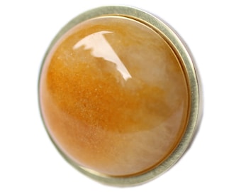 Perilla de cristal de miel - Decoración del hogar - Perilla de cocina - Latón - Níquel satinado - Cromo