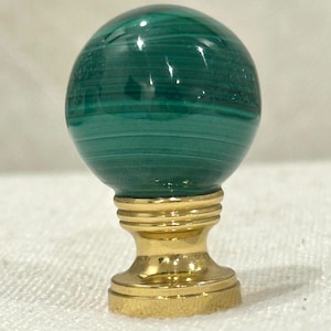 Malachite Lamp Finial, art deco decor, Luxury Lamp Finial Pair, Green Malachite Finial, Gemstone Lamp Topper, High-End Lamp Accessory, Solid Brass Finial, Malachite Home Decor, Sophisticated Lamp Crown, Designer Lamp Finial, Genuine Malachite Lighting Accent, Custom Finish Lamp Finial, USA Handcrafted Finial, Luxury Bedroom Lamp Decor, Old Money Interior Accents, trump tower decor