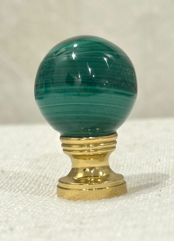 Malachite Lamp Finial Art Deco Decor Green Ball Finial Custom Lighting Hardware Old Money Interior Design Luxury Accessories for Home