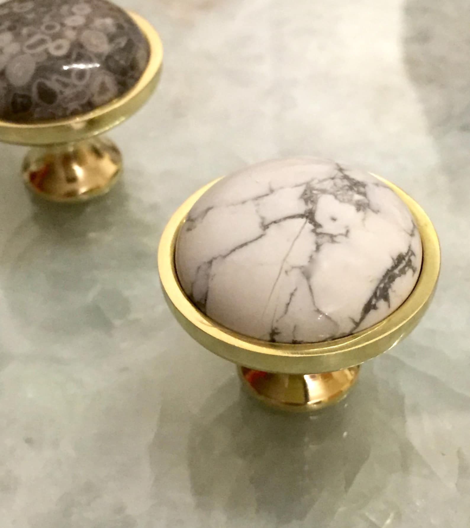 White Marble Knob Marble Knob Marble Home Decor Etsy
