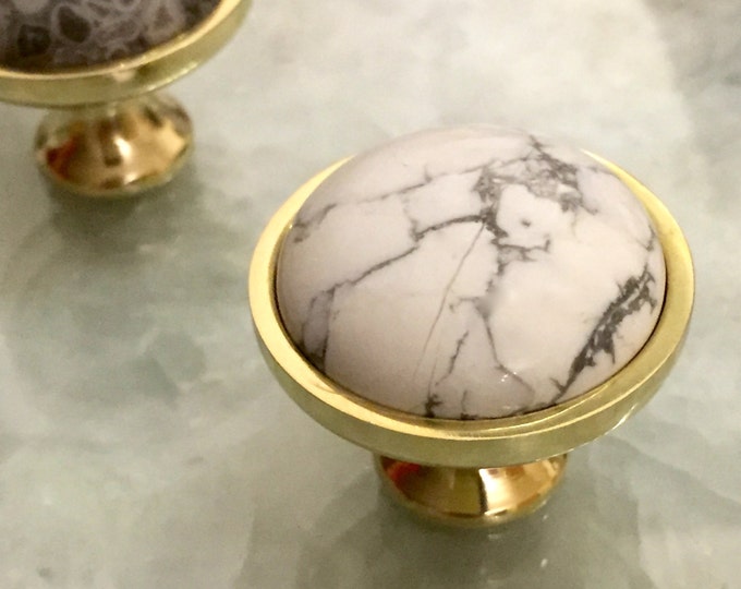 White Marble Knob