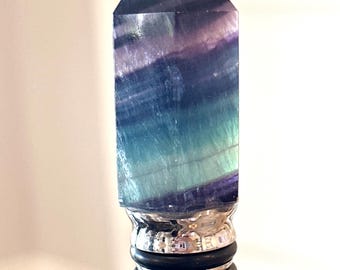 Tapón de vino de fluorita arcoíris, regalo para amantes del vino, ideas de decoración para bares, accesorios de bar de fluorita arcoíris, accesorios de bar únicos