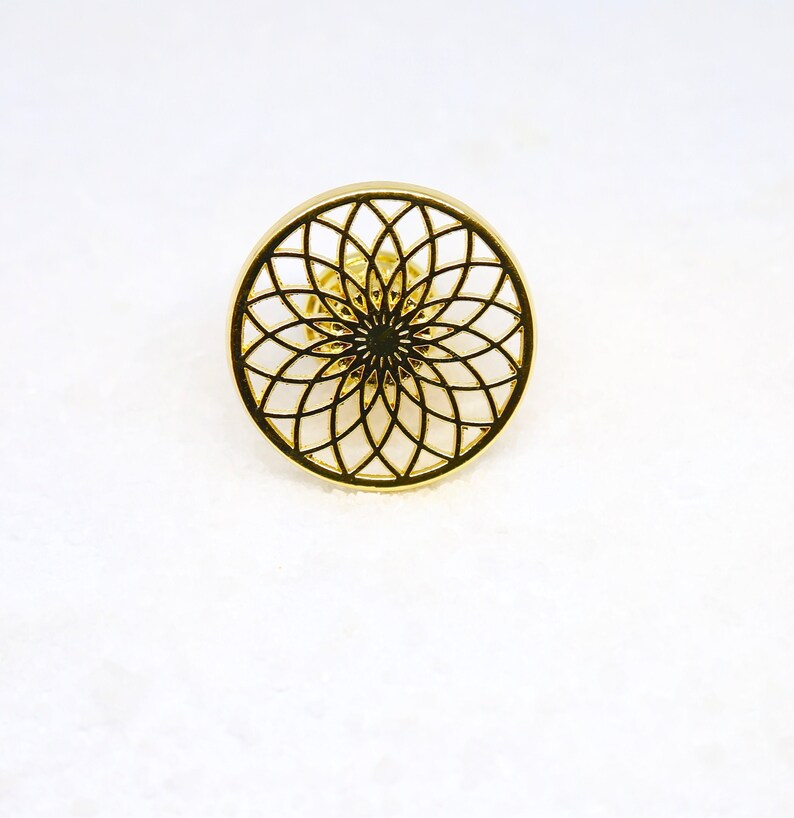Lotus Flower Knob Gold Dresser Knobs Sacred Geometry Decor Etsy
