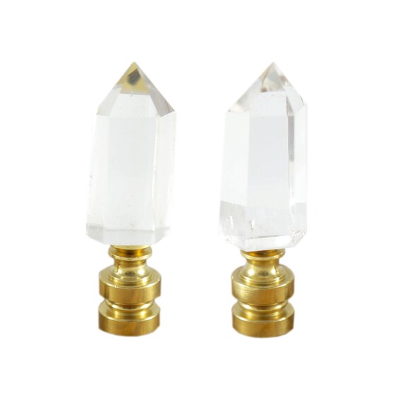 Crystal Quartz Lamp Finial Set Decor Organic Crystal Quartz Lamp Finial Set, Big Finials Lamp