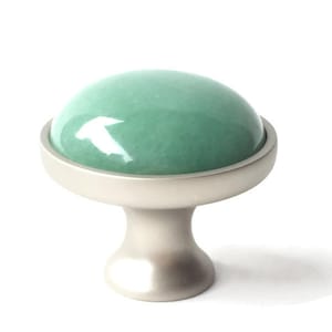 Green Aventurine Knob Kitchen Hardware Stone Cabinet Knobs Sage Green Decor Custom Cabinet Knobs Solid Brass Modern Knobs Drawer Pull