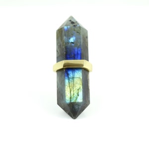 Blue Labradorite Drawer Pull - Linen Closet Pull - Gemstone Decor