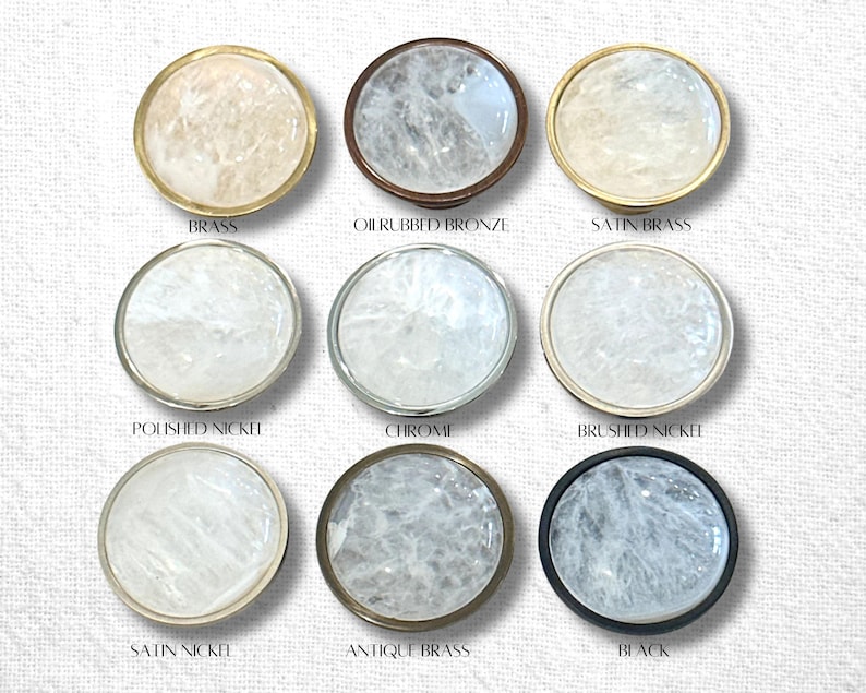organic modern decor custom knobs and pulls for kitchen cabinets, bathroom vanities and furniture designer knobs choose your hardware clear crystal quartz knobs