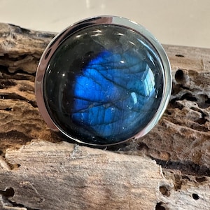 Blue Labradorite Knob Visionary Dresser Drawer Knob Labradorite Home Decor GoT Eclectic Decor Organic Modern Home Luxury Cabinet Hardware