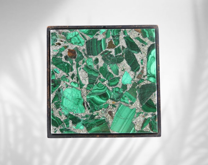Million Dollar Malachite Large Square Knob