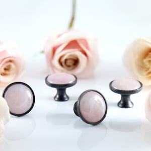 Rose Quartz Knob Coquette Room Decor Balletcore Stone Knobs Drawer Pull Nursery Dresser Decor Love Orb Cabinet Hardware Pink Designer Decor