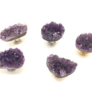 Amethyst Knob - Dark Amethyst Knob - Amethyst Quartz Knob