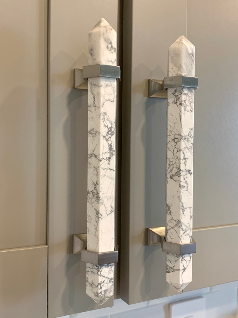 Marble Pulls Marble Hardware Marble Decor Etsy