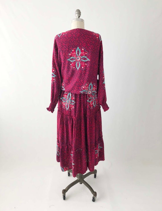 Vintage Bohemian Batik Blouse Top - Cotton Festiv… - image 8