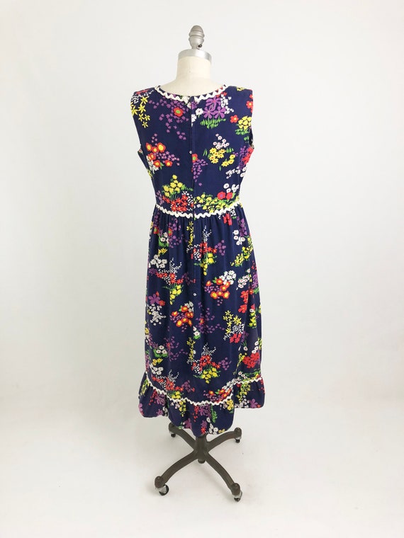 Vintage 60s Cotton Day Dress - Sleeveless A Line … - image 5