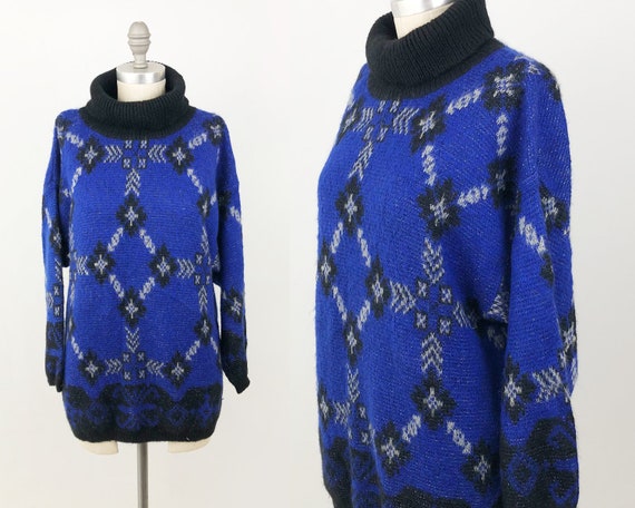 Vintage 80s Oversized Slouchy Sweater - Designer … - image 1