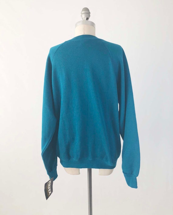 Vintage 80s NOS Blue Sweatshirt - Cozy Soft Ragla… - image 6