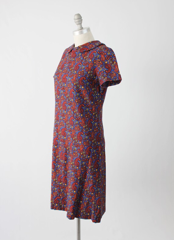 Vintage 60s MOD Paisley Dress - Short Cap Sleeve … - image 5