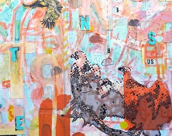 Vultures  - Original Work on Paper, Critical Art on Urban Housing