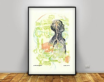 Anatomical Head & Text – Limited Edition Digital Print (Only 3 copies)