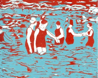 The Swimmers – Limited Digital Linocut (3 prints only)
