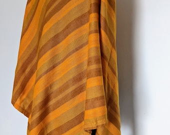 Poncho upcycling, anni '70, vintage, retrò, strisce arancioni, taglia unica