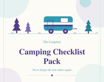 Camping Checklist Printable, Complete Tent & RV Packing List, Family Camp Planner PDF
