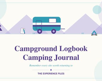 Campground Logbook Printable, Camping Journal PDF, RV Travel Log Book, Campsite Review Tracker