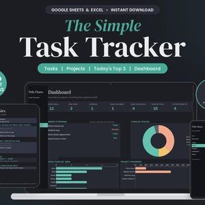 Foglio di calcolo per la lista delle cose da fare in modalità scura, compatibile con Fogli Google e Excel, e strumento di monitoraggio di attività e progetti.
