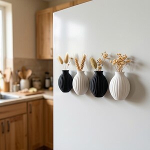 Set di 4 mini barattoli magnetici, calamite da frigo per fiori secchi, decorazione per la cucina