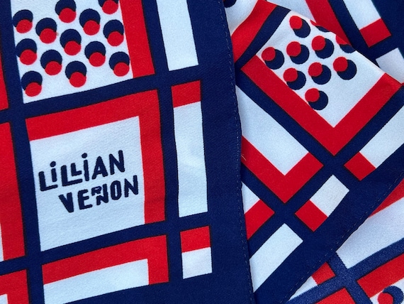 Vintage Lillian Vernon Scarf Red White and Blue - image 1