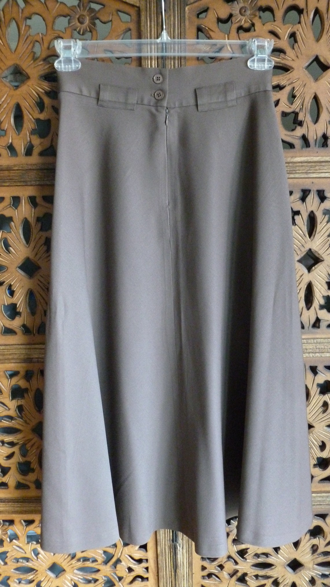 Vintage Brown Wool Midi Circle Skirt Size 6 - Etsy