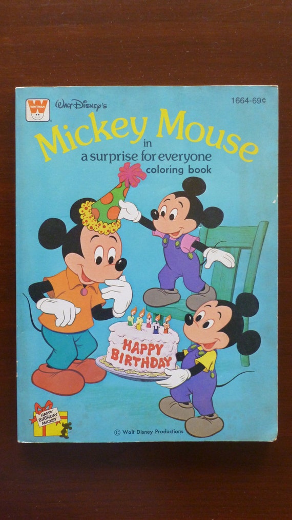 Vintage 1978 Mickey Mouse Disney Coloring Activity Book | Etsy