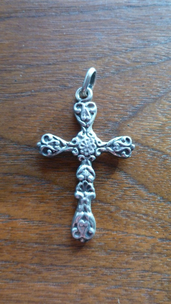 Sterling Silver Christian Cross Pendant - image 2