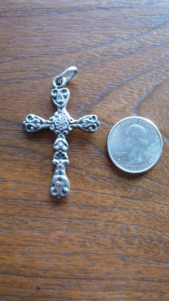 Sterling Silver Christian Cross Pendant - image 3