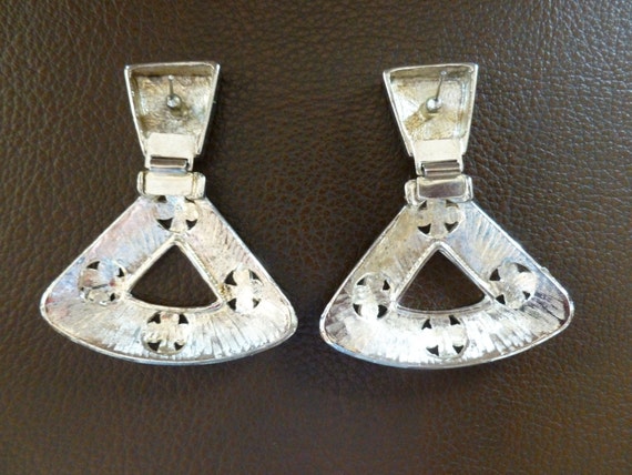 Silver Gold Statement Earrings Geometric 1980s - image 5