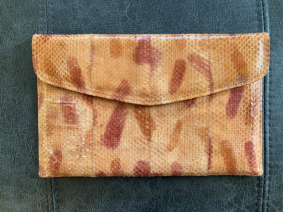 Vintage Snakeskin Leather Clutch - image 1