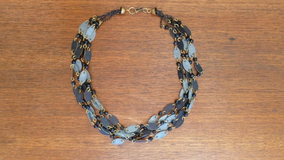 Black and Gray Multi-Chain Necklace - image 1