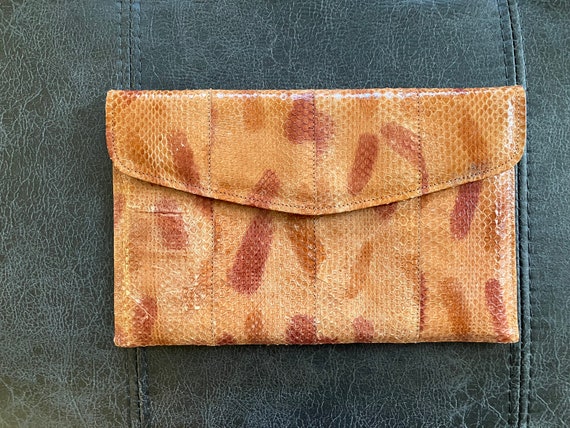 Vintage Snakeskin Leather Clutch - image 2