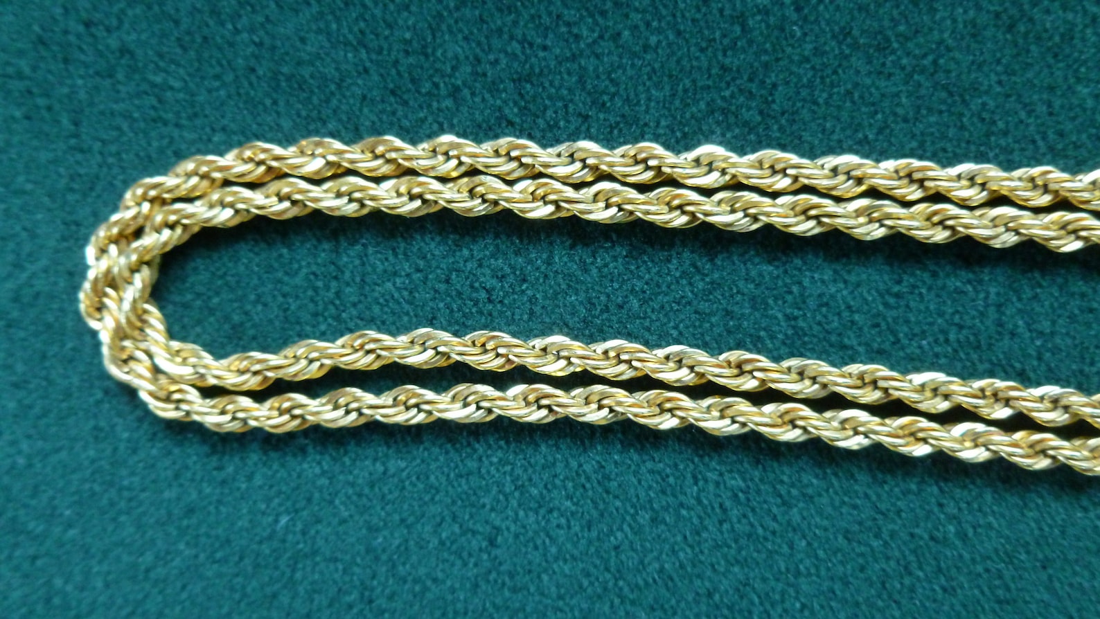 14 Karat Gold Plated Skinny Rope Chain Necklace 20 Inches Etsy