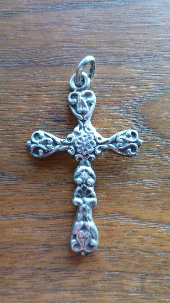 Sterling Silver Christian Cross Pendant - image 1