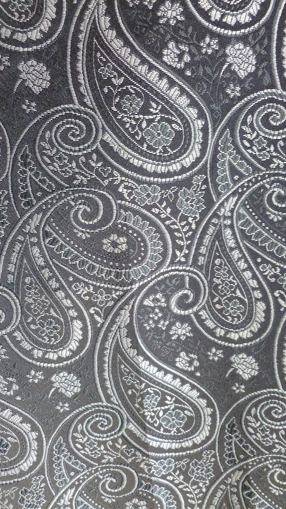 Women's Brocade Tapestry Dressy Pants Black Gray S