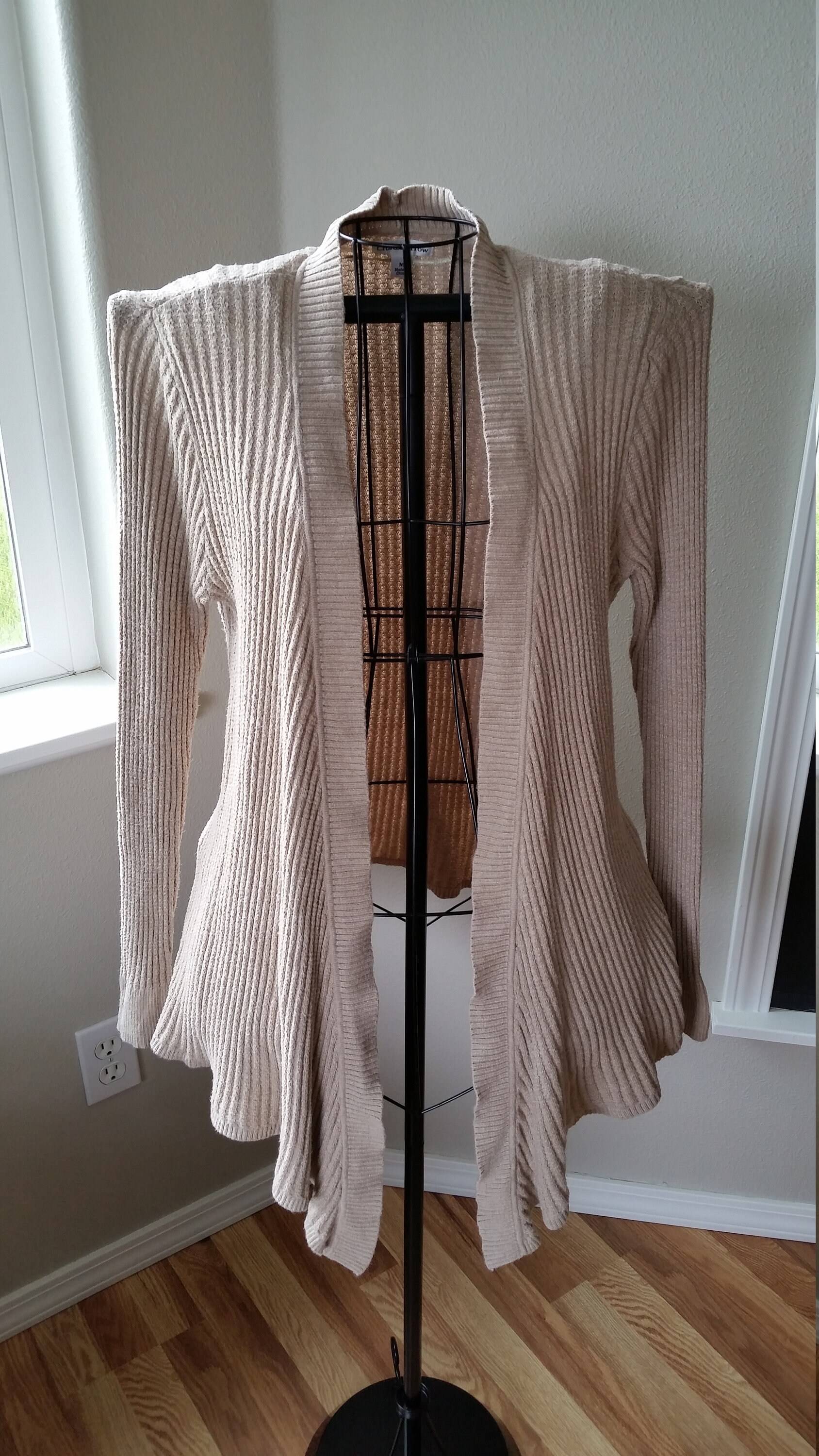 Women's Draped Long Tan Cardigan Size Medium Etsy