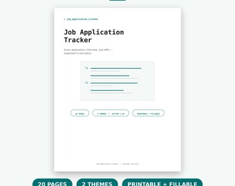 Resume Template Pack, 2 One-Page Resume Templates, Modern & Classic Fillable PDF