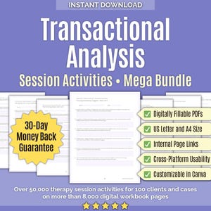 Analisi Transazionale • Pacchetto completo di attività per sessioni • Esercizi di counseling, modelli, giochi terapeutici, salute mentale, strumenti