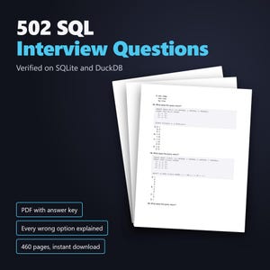 502 SQL Interview Questions PDF, Verified Answers Explained, Data Analyst Prep Study Guide