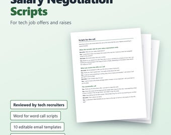 Salary Negotiation Scripts for Tech Job Offers, Counter Offer Email Templates, Raise Guide