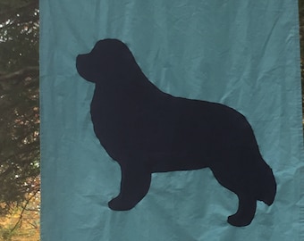Black Newfoundland dog silhouette