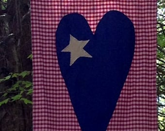 American Flag with Heart & Stars, 3' x 5'